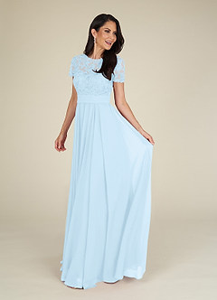 Azazie Annette Mother of the Bride Dresses Sky Blue A-Line Lace Chiffon Dress image1