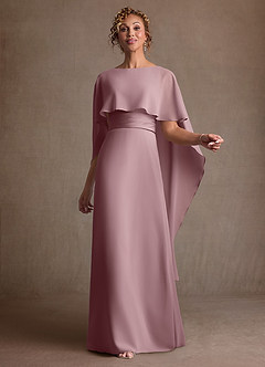 Azazie Marilla Klänningar till brudens mor Klä A-Line i Chiffong Plisserad Dammig Ros image1