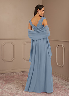 Azazie Amethyst Mother of the Bride Dresses A-Line V-Neck Sequins Chiffon Floor-Length Dress image7