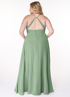 Azazie Davis Bridesmaid Dresses Matcha A-Line V-Neck Chiffon Dress image8