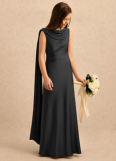 Azazie Sanah Girls Formal Flower Girl Klänningar Klänning A-Line i Stretch Satin Plisserad image1