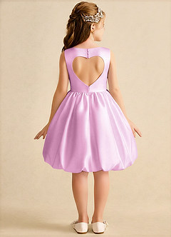 Azazie Nirvana Robe Demoiselle D'honneur Fillette Robe Princesse en Mat Satiné Rayé Rose Bonbon image1