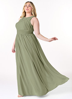 Azazie Harper At-home Try On Dresses Wisteria A-Line Pleated Chiffon Dress image8