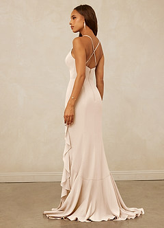 Christian Siriano Bridal for Azazie 1006 Bridesmaid Dresses White Alabaster Mermaid Ruched Chiffon Dress image2