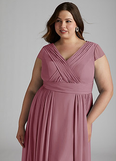 Azazie Organa Bridesmaid Dresses Vintage Mauve A-Line Pleated Chiffon Dress image11