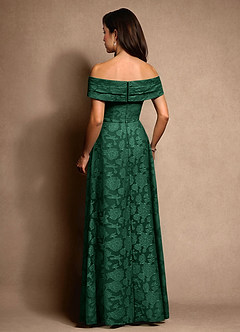 Azazie New Britain Mère de la mariée Robes Robe Trapèze en Blumen-Burnout Plissée Vert Foncé image3