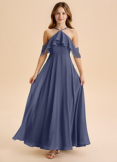 Azazie Tessabelle Junior Stormy A-Line Off the Shoulder Chiffon Dress image5