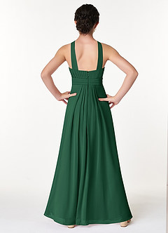 Azazie Anthea Junior Blue Jay Pleated Chiffon Dress image2