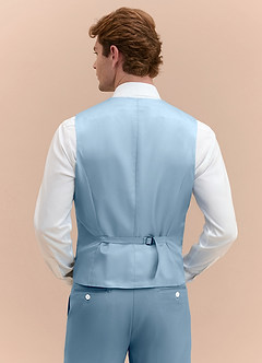 front James Light Blue Structured Stretch Suit Vest
