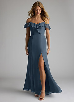 Azazie Sophie Bridesmaid Dresses Neptune A-Line Off the Shoulder Chiffon Convertible Dress image1