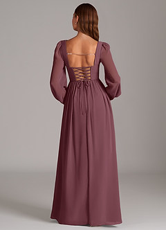 Azazie Maree Bridesmaid Dresses Sangria A-Line Corset Chiffon Dress image6