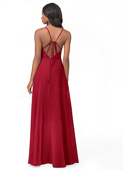 Azazie Everleigh Bridesmaid Dresses Scarlet A-Line Sweetheart Pleated Chiffon Dress image2