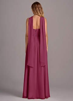 Azazie Joni Venta Final Vestido de Mora de Gasa de Corte en A Convertible con Sin tirantes image7