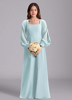 Azazie Bondi Junior Robe Trapèze en Mousseline de soie Blouson Brume image3