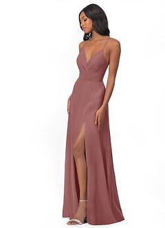 Azazie Everleigh Bridesmaid Dresses Desert Rose A-Line Sweetheart Pleated Chiffon Dress image5