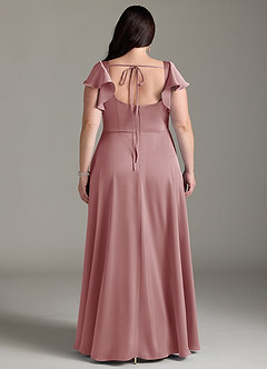 Azazie Bondi Bridesmaid Dresses Dusty Rose A-Line Bow Stretch Satin Dress image8