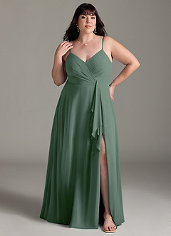 Azazie Akita Bridesmaid Dresses Eucalyptus A-Line Chiffon Dress image5