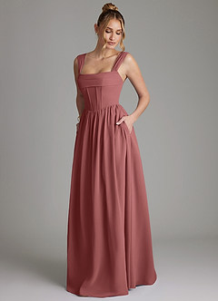 Azazie Caterina Brautjungfernkleider A-Linie Korsett Chiffon Kleid Amethyst image5