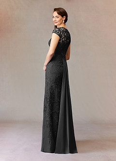 Azazie Jamila Mother of the Bride Dresses Black Mermaid Lace Dress image4