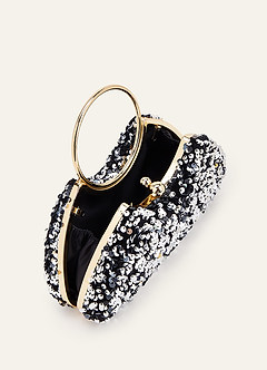 front Dazzling Sequined Handbag
