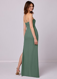 Barbie ♥ Azazie Bridesmaid Dresses Eucalyptus Sheath Strapless Chiffon Convertible Dress image6