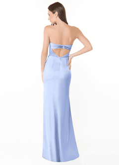 Azazie Leonis Brautjungfernkleider Wandelbar Meerjungfrau-Linie Plissee Stretch-Satin Kleid Eis image4