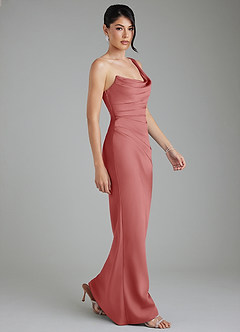 Azazie Sabrina Bridesmaid Dresses Antique Rose Mermaid Corset Stretch Satin Dress image9