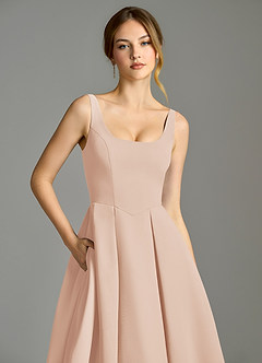 Azazie Amalie Bridesmaid Dresses English Rose A-Line Pleated Chiffon Dress image7