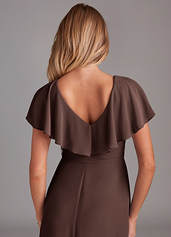 Azazie Lainey Abiti da Damigella Abito A-Line in Chiffon Con Tasche Ganache image2
