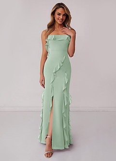 Barbie ♥ Azazie Bridesmaid Dresses Agave Sheath Bow Chiffon Dress image1
