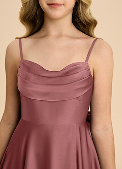 Azazie Bear Junior Amethyst A-Line Sweetheart Neckline Stretch Satin Dress image8