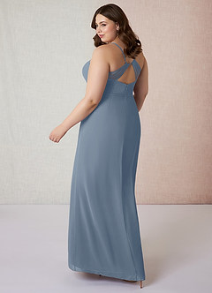 Azazie Blink Venta Final Vestido de Vintage Mauve de Gasa de Corte Recto con Cuello en V image9