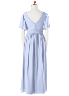 Azazie Temeka Junior Ice A-Line Pleated Chiffon Dress image5