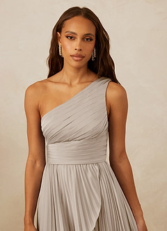 Christian Siriano Bridal for Azazie 1008 Bridesmaid Dresses Frost A-Line One Shoulder Stretch Satin Dress image8