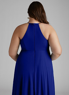 Azazie Annabelle vestidos de dama de honor de maternidad Vestido de Corte En A Cuello en V plisado Hasta el suelo Malla image10