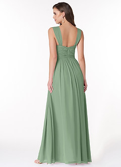 Azazie Zapheira Bridesmaid Dresses Matcha A-Line Ruched Chiffon Dress image2
