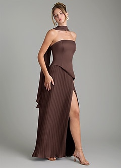 Azazie Tierney Bridesmaid Dresses Ganache A-Line Strapless Chiffon Convertible Dress image9