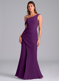 Azazie Madelyn Suknie dla druhen Syrena Jedno ramię Szyfon Do ziemi Sukienka image4