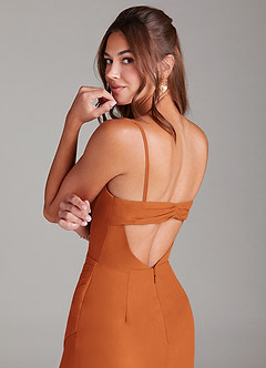Azazie Leonis Bridesmaid Dresses Cinnamon Mermaid Strapless Chiffon Convertible Dress image4