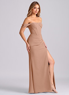 Azazie Joanne Suknie dla druhen Syrena Zza ramienia Szyfon Do ziemi Sukienka image4