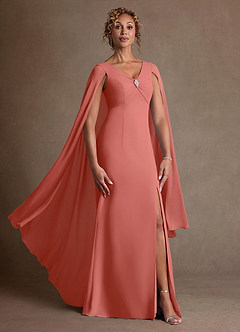 Azazie Boudica Suknie dla Matki Panny Młodej Linia A Pofałdowany Szyfon Długość podłogi Sukienka image1