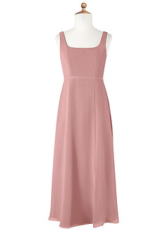 Azazie Renee Junior Dusty Rose A-Line Side Slit Chiffon Dress image5