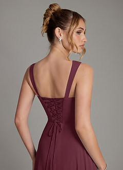 Azazie Agustina Bridesmaid Dresses Cabernet Mermaid Corset Chiffon Dress image2