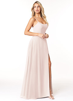 Azazie Moira Suknie dla druhen Linia A z kieszeniami Szyfon Do ziemi Sukienka image4