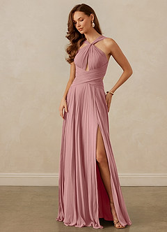 Christian Siriano Bridal for Azazie 1009 Bridesmaid Dresses Dusty Rose A-Line Pleated Chiffon Dress image8