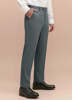front Miles Grey Seersucker Dress Pants