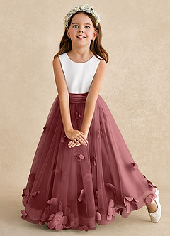 Azazie Vi Robe Demoiselle D'honneur Fillette Robe Trapèze en Tulle Sans manches Améthyste image6