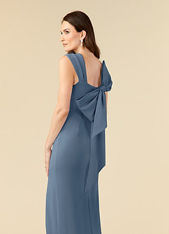 Azazie Ellen Final Sale Twilight Sheath Side Slit Stretch Crepe Dress image6