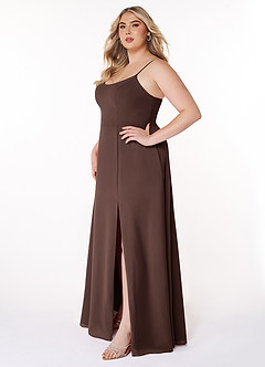 Azazie Moira Bridesmaid Dresses Ganache A-Line Scoop Chiffon Dress image10