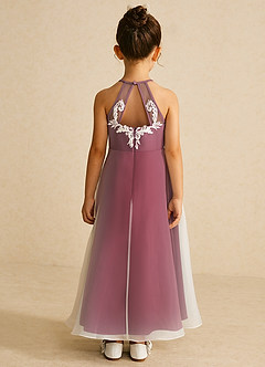 Azazie Ladybug Flower Girl Dresses Burgundy A-Line Lace Organza Dress image5